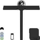 GTEWERK Shower Squeegee for Glass Doors, Silicone Window Squeegee, Bathroom and Glass Cleaning - Black - 9 Inch