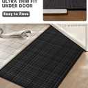 YIHOUSE Bathroom Rugs Sets 3 Pieces, Ultra Thin Bath Mats Fit Under Door, Absorbent Quickly Dry Rubber Backing Braided Bath Mat Set, Non Slip Washable Bath Rugs for Bathroom Floor