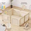 Foldable Baby Playpen with Mat, 71x59 Foldable Play Pen for Babies and Toddlers, Baby Playpen with Portable Design, Collapsible Play Yard for Fence Indoor and Outdoor