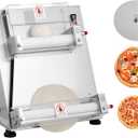 VEVOR Pizza Dough Roller Sheeter, 3-16 Inch Semi-automatic Stainless Steel Pizza Press, Commercial Electric 390W Pasta Maker Machine, 260 pcs Per Hour, Adjustable Thickness, with Dough Press Lid