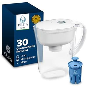 Water Pitcher, Everyday Elite Filter, Removes 99% of Lead, Includes 1 Filter, White