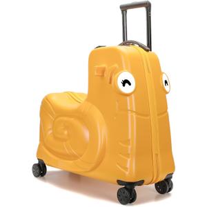 Kids Ride-on Luggage with Spinner Wheels Suitcase, Kid's Ride-On Suitcase Help Your Child Relax, Carry On Trolley Luggage with Password Lock (Orange, 22 inches)