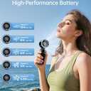 Portable Handheld Turbo Fan - 5 Gear High Speed 4000mAh Rechargeable Mini Personal Hand Fan Blow Cold Air, Battery Operated Travel Essentials, Beach Vacation, Gifts for Women, Men (Black)