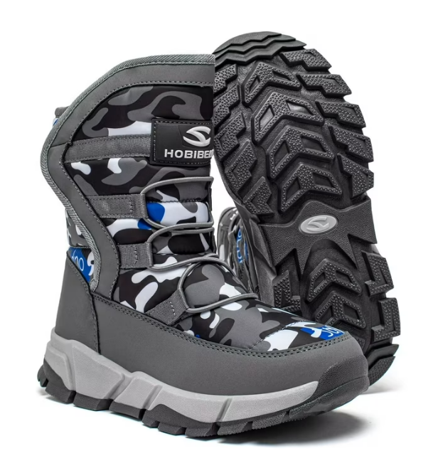 HOBIBEAR Boys Snow Boots Waterproof Outdoor Warm Slip girls Winter Shoes, Size 6