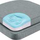 Nordjager Chair Pads for Dining Chairs, Chair Cushions 2 Piece, 17"x 16"x 2.5" Memory Foam Seat Cushions with Ties and Removable Cover, 2 Count