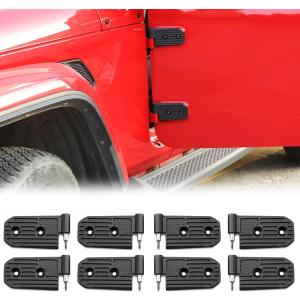 Door Hinge Kit for 2018-2024 Jeep Wranlger JL JLU & Gladiator JT Unlimited Rubicon Sahara Sports Accessories, Aluminum Alloy, Black, 8 Piece Door Hinge Kit for 2018-2024 Jeep Wranlger JL JLU & Gladiator JT Unlimited Rubicon Sahara Sports Accessories, Aluminum Alloy, Black, 8 Piece