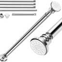Snowtaros Upgraded Shower Curtain Rod, 23.6-117 Inches Adjustable Tension Curtain Rod, Various Combinations, No Drill Stainless Steel Spring Clothes Hanging Bar Rail for Bathroom, Closet, Wardrobe