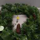 National Tree Company 24 in Pre-Lit Crestwood Spruce Artificial Christmas Wreath, Christmas Decoration with Glitter, Pinecones, Red Berries, 50 Clear Lights, 160 Tips, Green