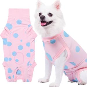 X-Small Dog Recovery Suit Female Spay, Professional Dog Surgery Suit Post Neuter, Abdominal Surgical Suit for Male Dogs Can Pee, Prevent Licking Soft Breathable Cotton Covers Wound (Pink, XS)