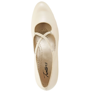 Trotters Jamie - Women's Cross-Strap Pump White Pearl, 9.5