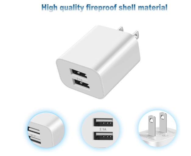 USB Wall Charger Block 2Pack Dual Port Cube Plug Power Charging Adapter Brick for Apple, for iPhone 16/17/Air/15/14/13/12/XS Max/XR/X/8/8 Plus/7/6,foriPad Mini/Air, for Samsung, for Kindle Fire, for LG Dual USB-C Wall Charger With PPS 60W