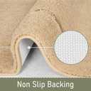 LOCHAS Bathroom Rugs, 24" x 48" Long Bath Rug, Non Slip Washable Bathroom Runner Rug Soft Thick Absorbent Bath Mat for Shower, Shaggy Plush Luxury Large Bath Rug, Beige