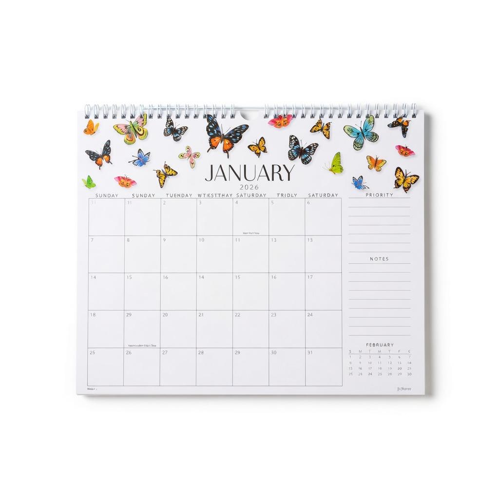Jotsome Wall Calendar 2026, Aesthetic Monthly Wall Calendar From Now to December 2026 14.2x11.2 inch, Wall Decoration in Home and Office for Easy Organizing, Gift for the Holidays (Floral)
