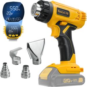 Cordless Heat Gun for DeWalt 20V Li-ion Battery, 350W Fast Heating Up to 1022 (550) Hot Air Gun Overload Protection with 4 Nozzle Attachments for Crafting, Shrink tubing, Shrink Wrap, Crafts