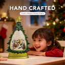 Christmas Snow Globes, Lighted Christmas Tree Glittering Water Snow Globe Lantern with Light & 8 Music for Xmas Decorations Gift - Santa Claus