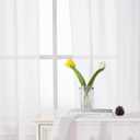 Lecloud Sheer White Curtains 96 Inches Long 2 Panels, Farmhouse Soft Voile Curtain for Windows, Airy Solid Color Tulle Curtains for Living Room Bedroom Rod Pocket, Each Panel 42 X 96 Inch