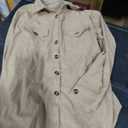 Corduroy Shirt Jackets for Women Loose Button Up Shacket Long Sleeve Casual Lapel Outerwear M