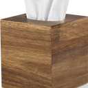 ALELION Tissue Box Cover Square - Acacia Wood Tissue Box Holder for Tabletop Night Stands Bathroom Office - Decorative Facial Cube Tissue Box Cover for Modern Farmhouse Decor
