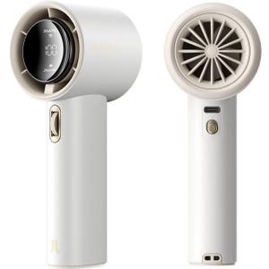 JISULIFE Portable Handheld Fan, Speed(1-100) Adjustable Turbo Mini and 3600mAh Battery Rechargeable Personal Fan, Digital Display, Gifts for Women Men Travel/Camping/Outdoor-White