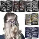 5 Pieces Elastic Magic Hair Comb Stretchy Double Comb Hair Forks Clips for Women Girls Vintage Hairstyle Multipurpose Hair Accessories (Silver,Black,Coffee,Gold,Blue)