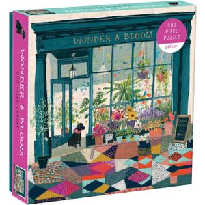 Galison Wonder & Bloom Puzzle, 500 Pieces, 20x20  Brightly Colored Scene of a Welcoming Local Plant Shop  Challenging, Perfect for Family Fun, Multicolor