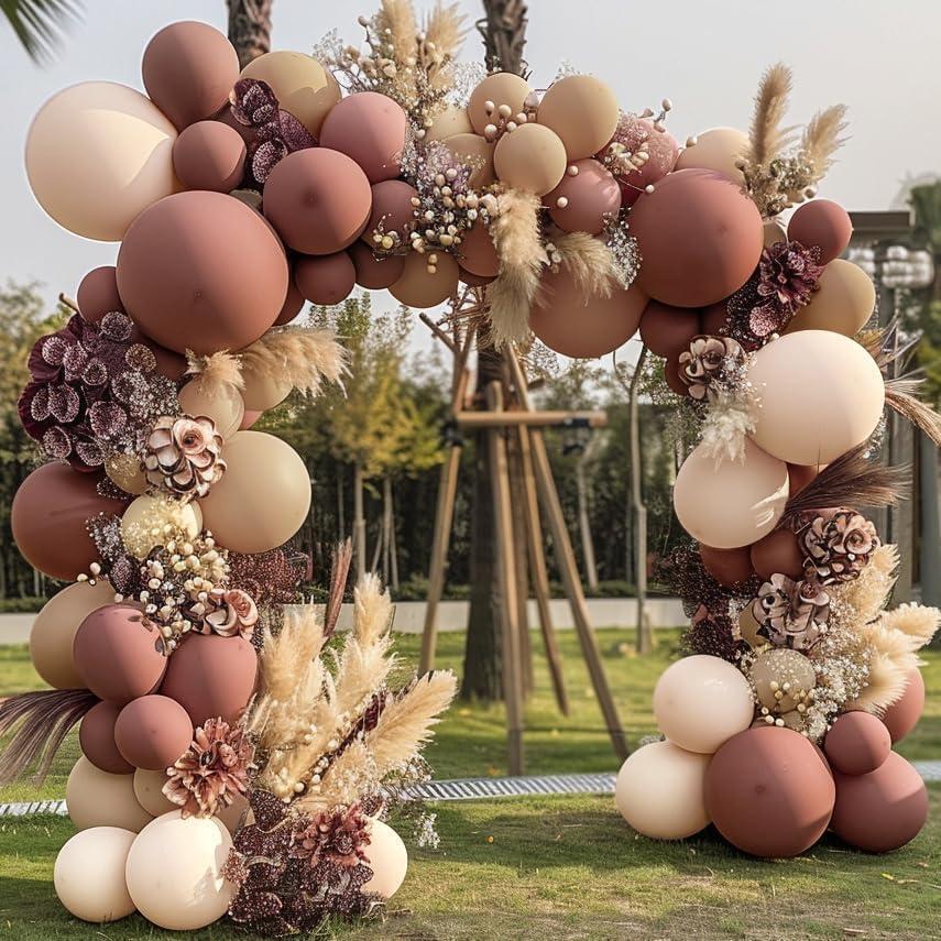 Boho Balloons Pink Nude Balloon Garland Double Stuffed Matte Cream Dusty Rose Balloon Arch Kit for Birthday Baby Showers, Wedding, Bridal, Baptism, Love Party Decorations