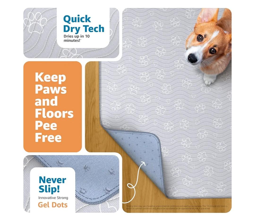 IMPROVIA® Reusable Puppy Pad – Waterproof, Extra-Absorbent, Washable Pee Pad for Dog Training, Whelping, & More – Protect Your Floors & Pet with Quick-Drying Potty Pad (Small - 18"x24")