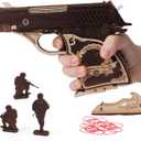 NOELKING 3D Wooden Puzzle Gun for Adults, Eagle Pistol Rubber Band Gun Building Kit, Wood Craft Model Kits, Hobbies for Men, Puzzle Birthday Gifts for Adults Teen Kids