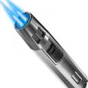Torch Lighter Butane Lighter Refillable Jet Flame Torch Lighters Windproof Gas Long Torch Lighter Adjustable Butane Pen Lighter for Candles Grill BBQ Stove Camping(Gas Not Included) (Black Nickel)
