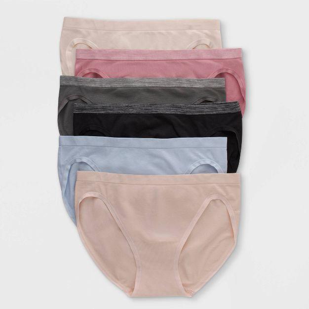 Hanes Women's 6pk Comfort Flex Fit Seamless Bikini Underwear - Colors May Vary XL