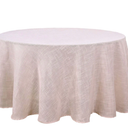 Round Table Cloth Faux Linen Farmhouse Tablecloth Wrinkle and Stain Resistant Decorative Fabric Table Cover for Kitchen, Dining Room, Parties and Camping,Blush Pink, 80 Inch Round