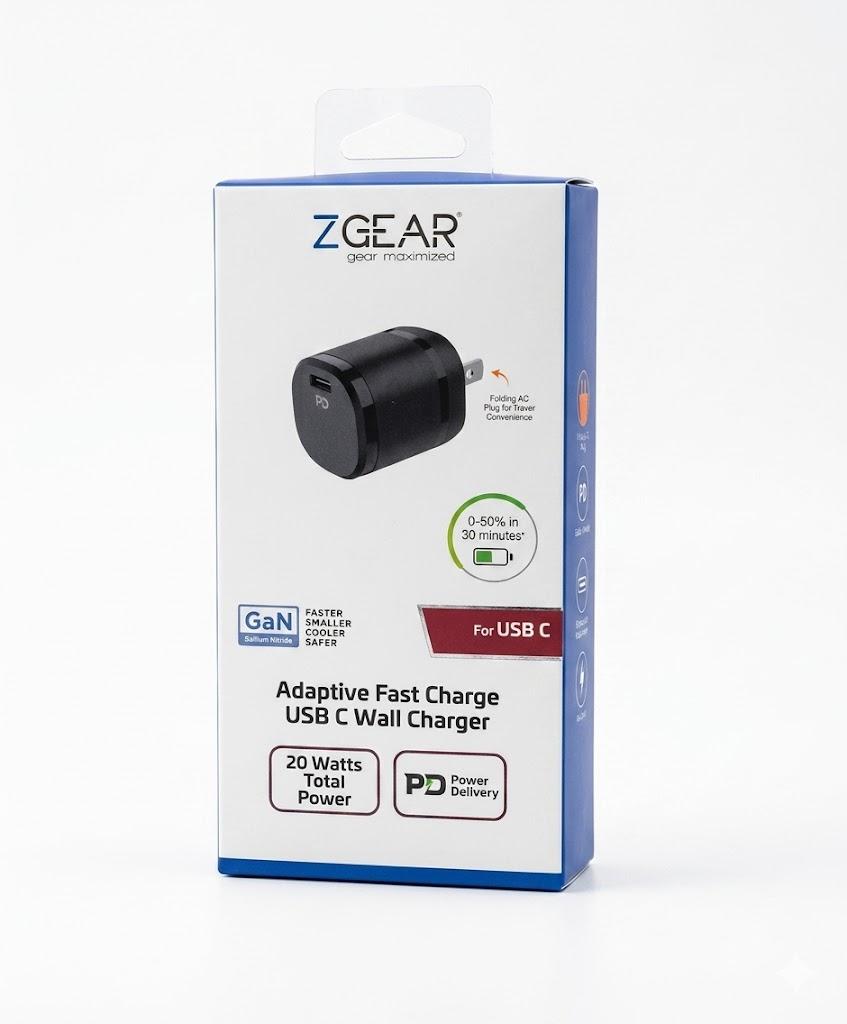 ZGear 20W TYPE C USB WALL CHARGER