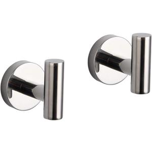 GERZWY Bath Towel Hook SUS 304 Stainless Steel Coat/Robe Clothes Hook for Bath Kitchen Modern Hotel Style Wall Mounted 2 Pack Polished Chrome AG-1107B-JG