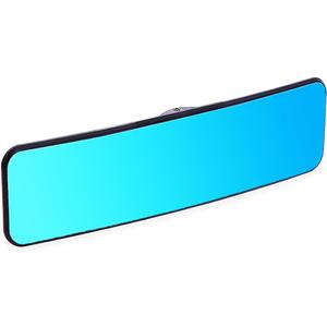 SkycropHD Anti Glare Rear View Mirror for Car, Clip on Wide Angle Panoramic Rearview Mirror Eliminate Blind Spots  Convex, Blue