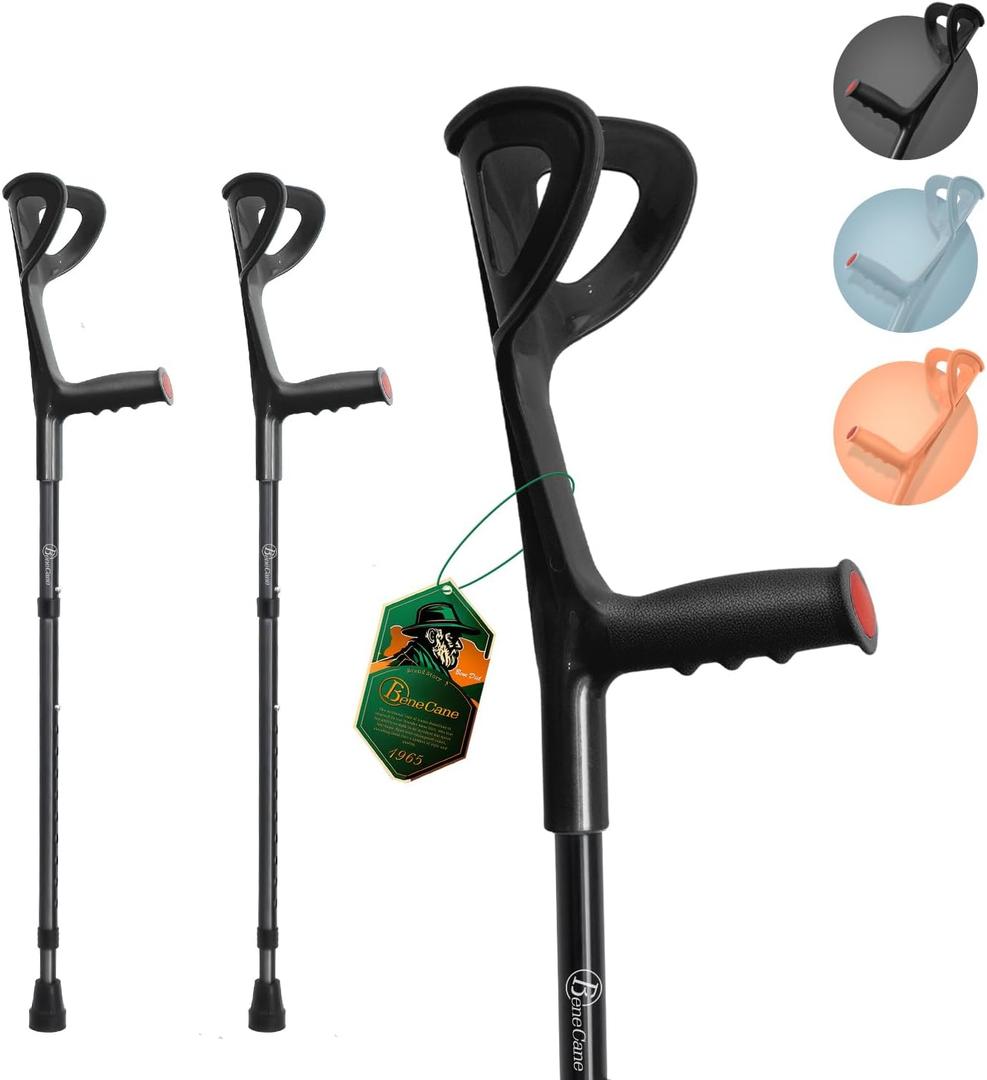 BeneCane Forearm Canes Lightweight Arm Crutch Adjustable Ergonomic Comfortable on Wrist Non Skid Rubber Tips