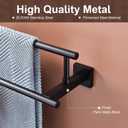 Bath Double Towel Bars, Towel Racks SUS304 Stainless Steel, Towel Holder for Bathroom Wall Mount, Towel Hanger Rail Accessories, 2-Tiers (Matte Black, 24 Inch)