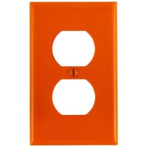 Replacement for Leviton PJ8-IG 1-Gang Duplex, Midi Nylon Wall Plate, Orange