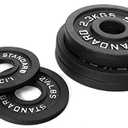 Olympic Cast Iron Plate for Strength Training and Weightlifting, Pairs, Sets or Set with Barbell, Multiple Sizes (2.5/5/10LB Pair Set, Deep Edge Vintage)