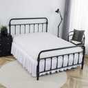 Bed Skirt Full Size Ruffled Bed Skirts with Split Corners, 12 Inch Drop Dust Ruffle Bed Skirt with Platform, White