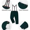 nilikastta Suit For Boys Boys Suit Set Formal Dress Shirt/Bowtie/Suspender Pants for Family Gatherings 4-5T