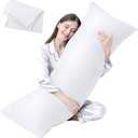 DOWNCOOL Large Body Pillow- Breathable Full Body Pillow for Side Sleeper - Soft Long Bed Pillow for Adults - (White,20 x 54 inch) with Cover