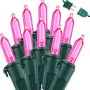 Brizled Pink Valentine Lights, 33ft 100 LED String Lights, Decorative Xmas Tree Light 120V UL Certified Connectable Valentine String Light Pink Mini Lighting for Indoor & Outdoor Wedding Room Party