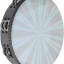 Musfunny Radiant Tambourine 10 inch for Adults 2-Row Jingles Bell Reflective Tambourines Hand Held Drum Musical Instrument for Kids Education KTV Party Church - 10 inch