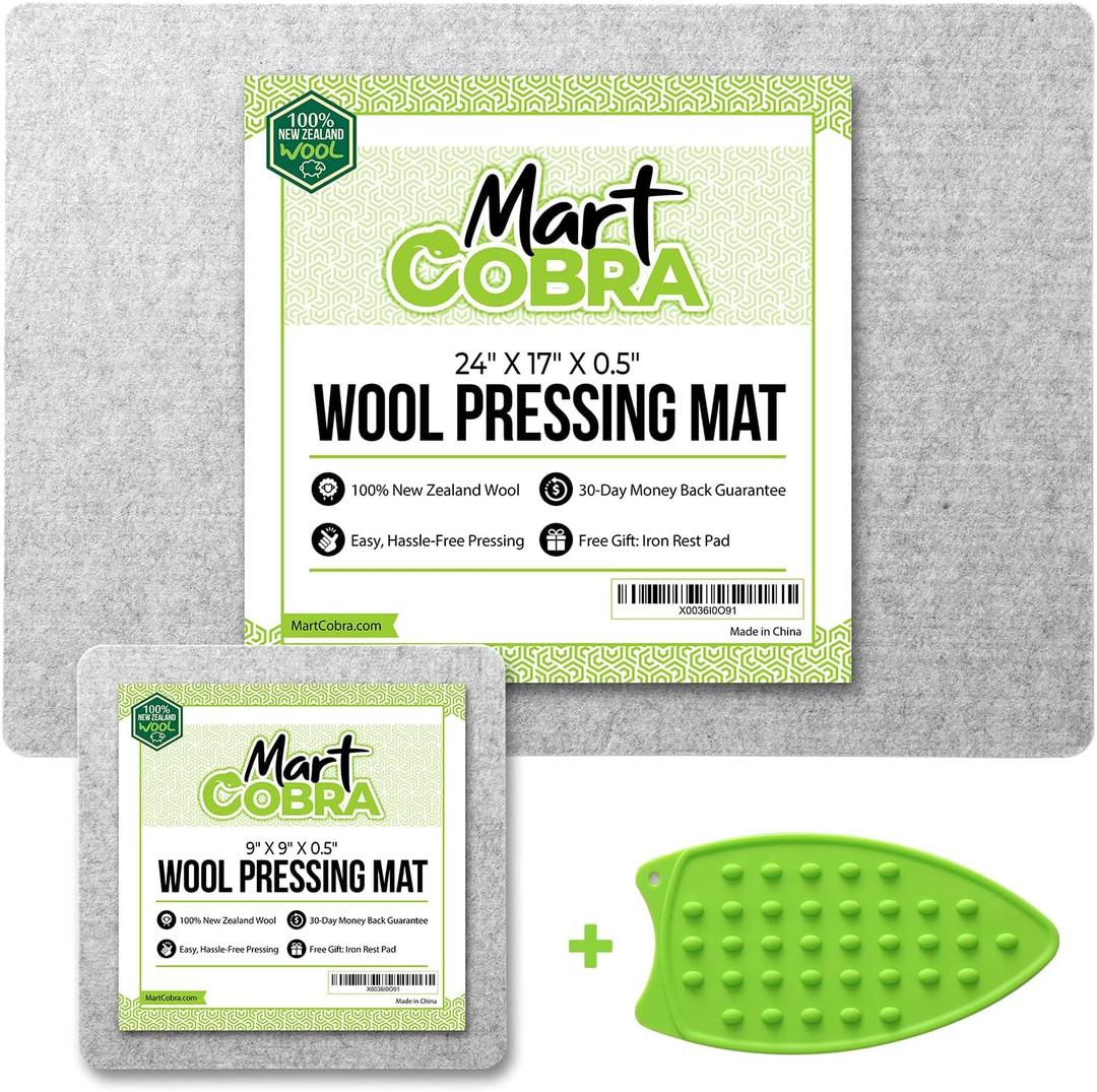 Wool Pressing Mat for Quilting 17 x 24, Ironing Pad for Table Top, Sewing Machine Muffling Mat, Supplies and Accessories, Notions, Iron Pad