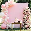 8x8FT White Pink Double Sided Square Arch Backdrop Cover