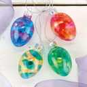 Lillian Vernon Stained Glass Egg Blown Glass Easter Ornaments - Handcrafted Hanging Tree Decorations, Stained Glass Easter Egg Holiday & Party Decor, 2 in, Assorted, 12-Piece Set