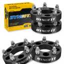 Dynofit 5x4.5 to 5x5 Wheel Adapters 1.25" 4Pcs for Jeep Jk Wk Wj Xk Wheels on Tj Yj Kk Xj Mj Kj Zj, 5x114.3mm to 5x127mm Forged Conversion Wheel Lug Adapter 1/2" Thread, Bolts Pattern Changed Spacers