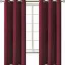 BGment Christmas Red Blackout Curtains for Bedroom - Grommet Thermal Insulated Room Darkening Curtains for Living Room, Set of 2 Curtain Panels (42 x 63 Inch, Burgundy)