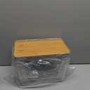 Criusia 2 Set Pantry Organizers and Storage with Bamboo Lids, Stackable Clear Bins for Onion, Potato, Fruit, Vegetables, Trash Bag Dispenser, Kitchen and Under Sink Organizer