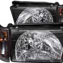 Anzo USA 111077 Toyota 4Runner Black With Amber Reflectors Headlight Assembly - (Sold in Pairs)